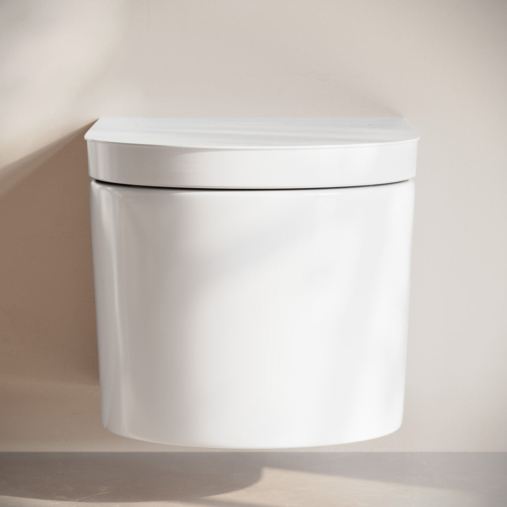 Swiss Madison Hugo H Wall-Hung Toilet in Glossy White with Supporting Frame