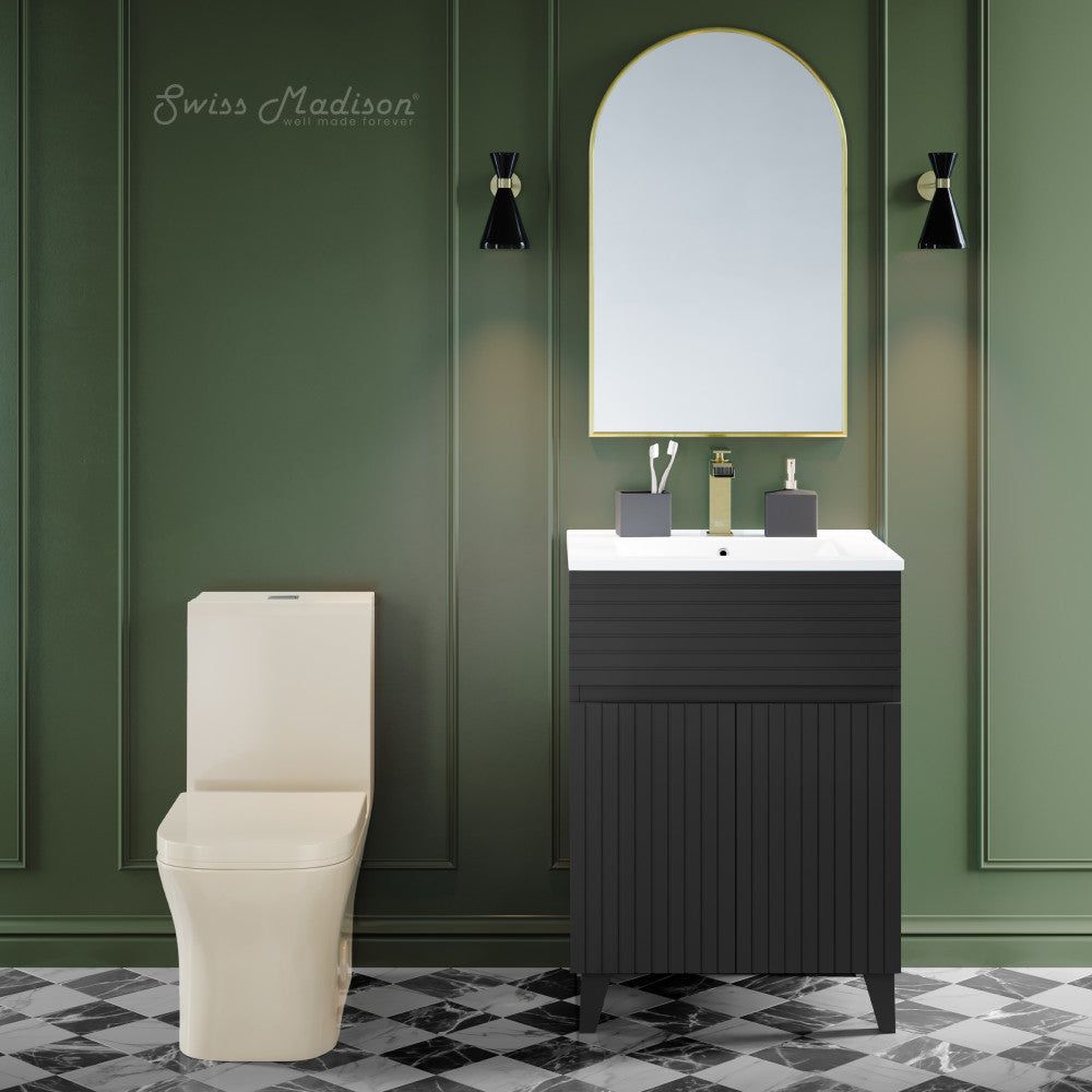 Swiss Madison Concorde One Piece Square Toilet Dual Flush 1.1/1.6 gpf in Bisque