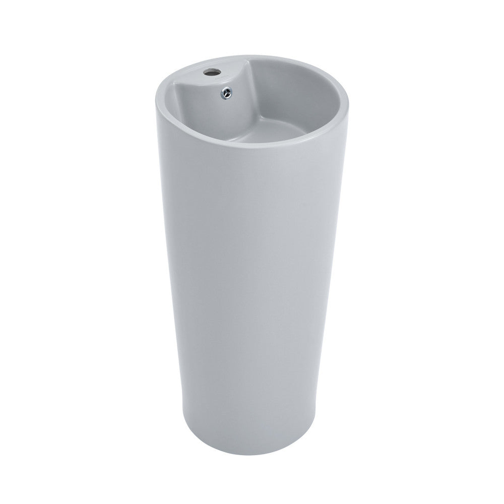 Swiss Madison Monaco Circular Basin Pedestal Sink Matte Grey