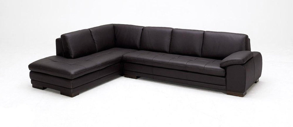 J&M Furniture 625 Italian Leather Sectional Brown in Left Hand Facing