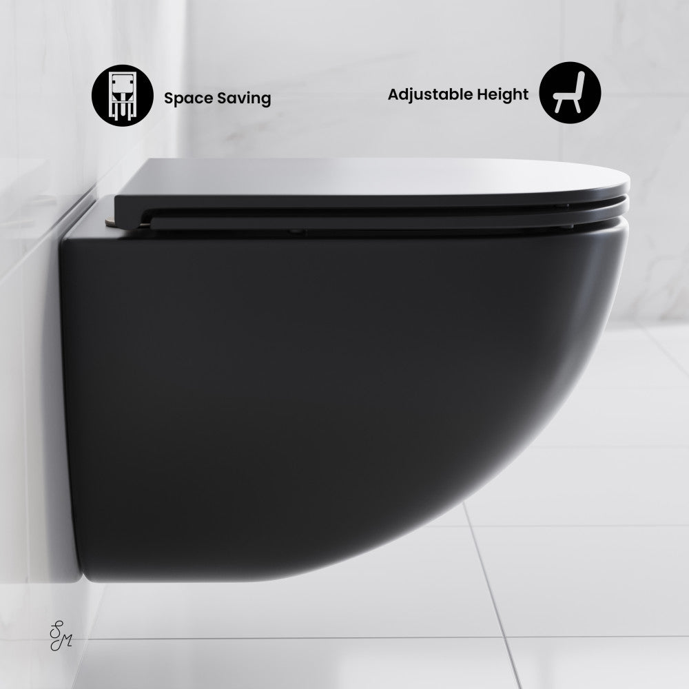 Swiss Madison St. Tropez Wall-Hung Toilet Bowl Only in Matte Black