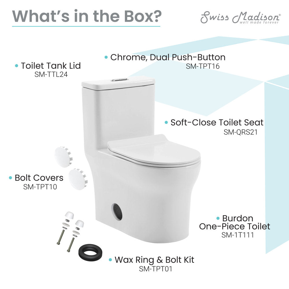 Swiss Madison Burdon One-Piece Elongated Toilet Vortex Dual-Flush 1.1/1.6 gpf