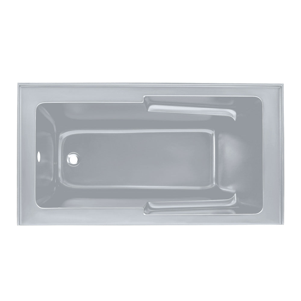 Swiss Madison Voltaire 60" x 32" Left-Hand Drain Alcove Bathtub with Apron and Armrest in Matte Grey