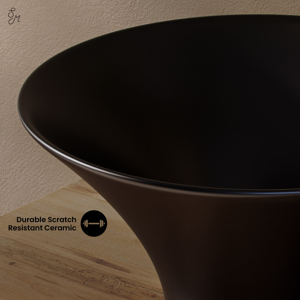Swiss Madison Ivy 16.5" Round Vessel Sink in Matte Black