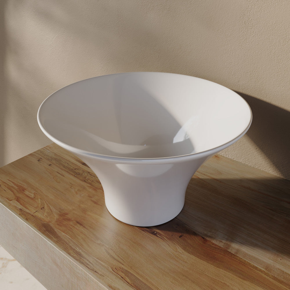 Swiss Madison Ivy 16.5" Round Vessel Sink in Glossy White