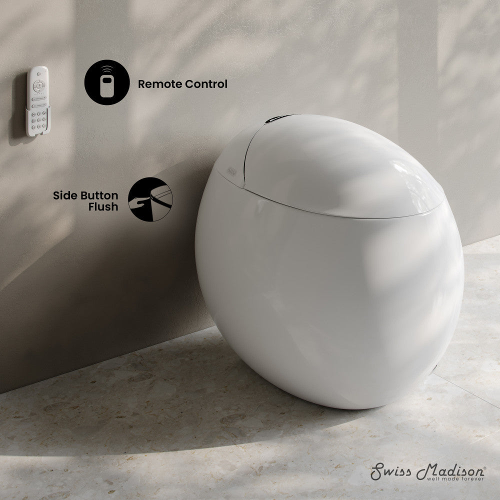 Swiss Madison Plaisir Smart One-Piece 1.28 GPF Single Flush Toilet in Glossy White
