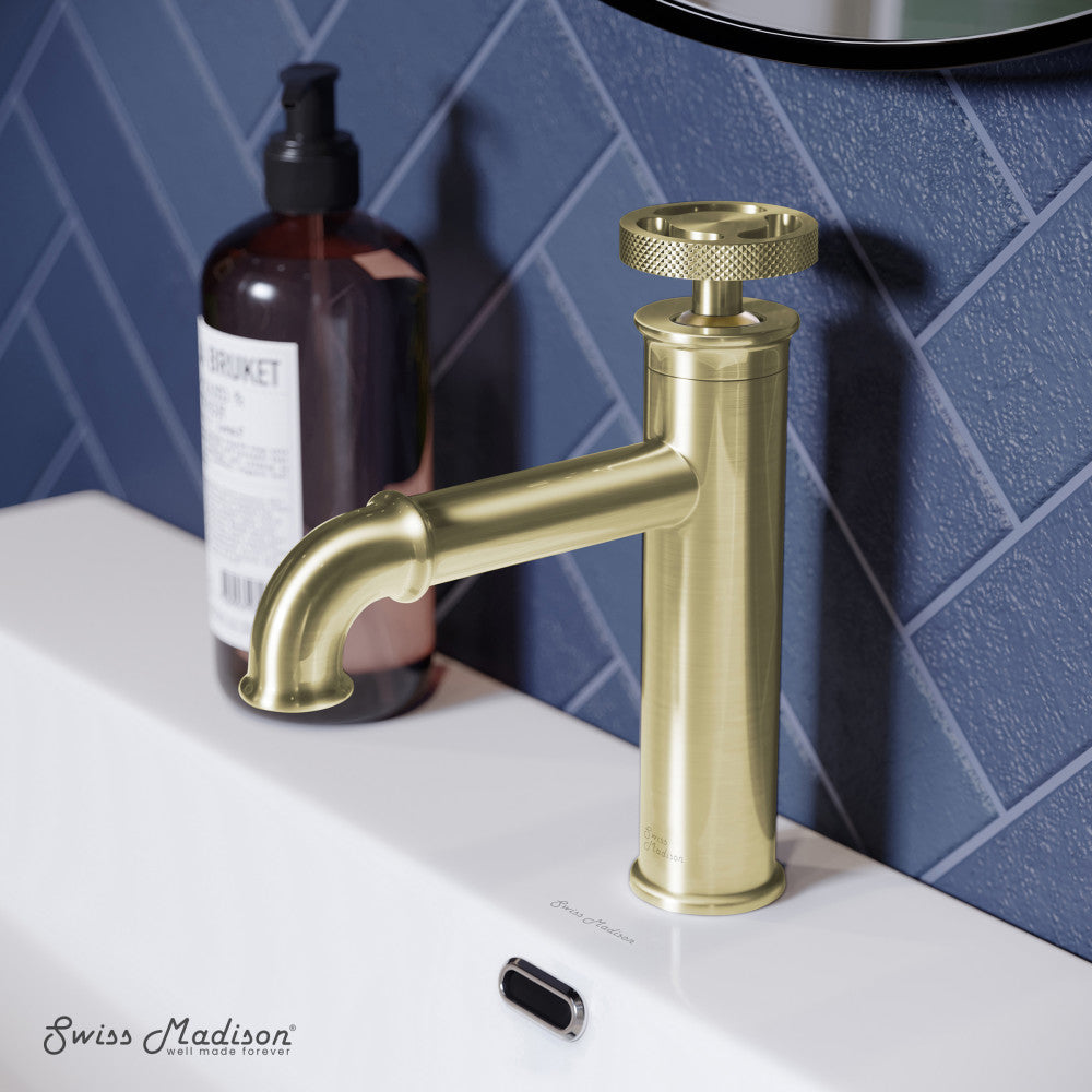 Swiss Madison Avallon Single Hole, Single-Handle Wheel, Bathroom Faucet in Brushed Gold