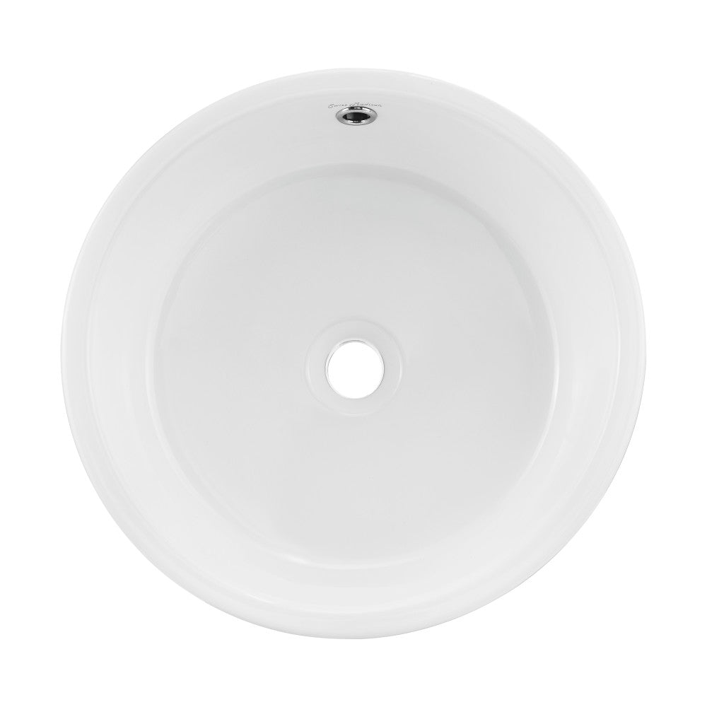 Swiss Madison Monaco 16.5" Round Console Sink, White Basin Brushed Gold Legs