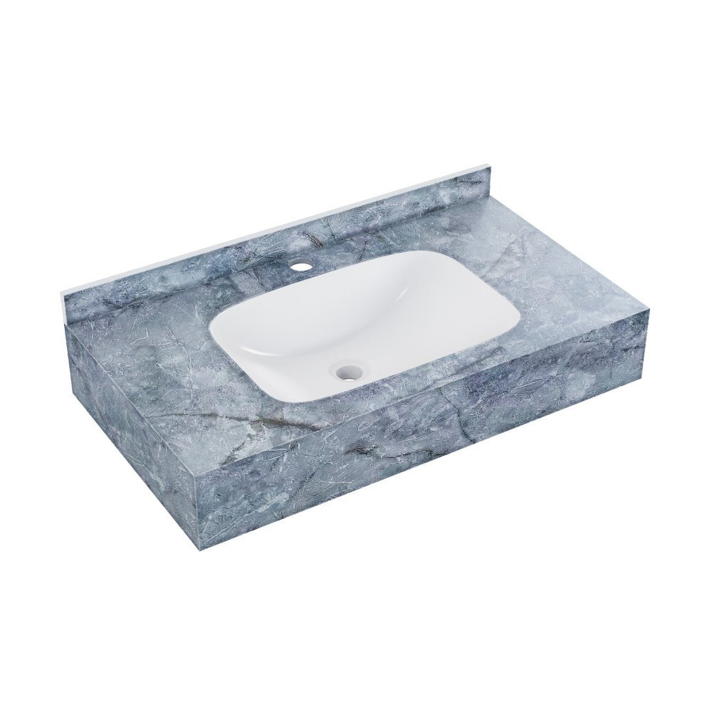 Swiss Madison Avancer 36'' Wall Mount Sink In Blue Celeste