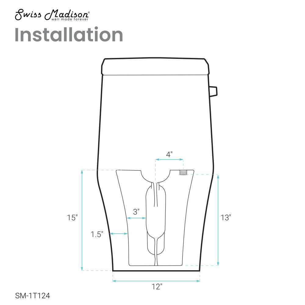 Swiss Madison Ivy One-Piece Elongated Toilet Left Side Flush, 10" Rough-In 1.28 gpf