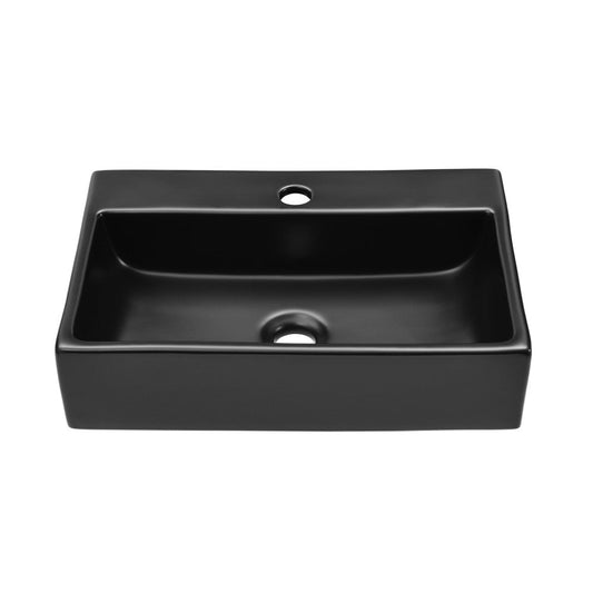 Swiss Madison Claire 20 Rectangle Ceramic Vessel Sink, Matte Black