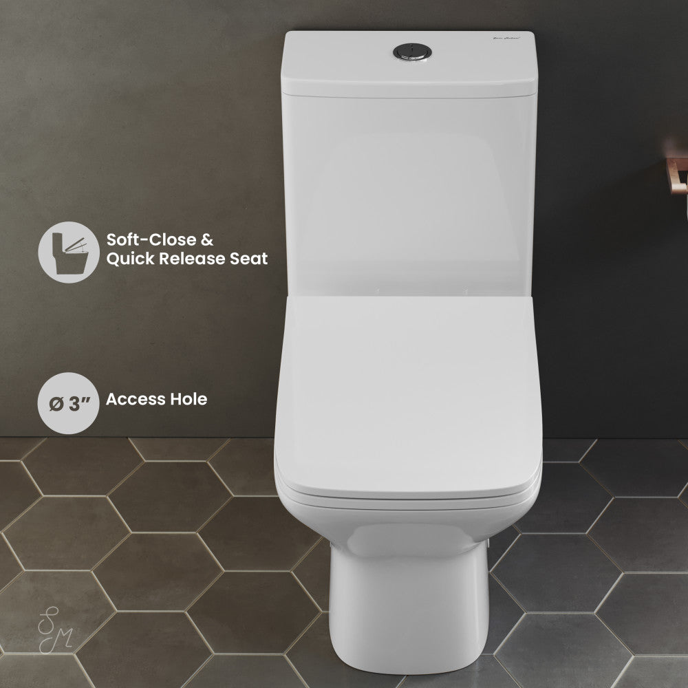 Swiss Madison Carre One-Piece Square Toilet Dual-Flush 1.1/1.6 gpf with 10" Rough-In