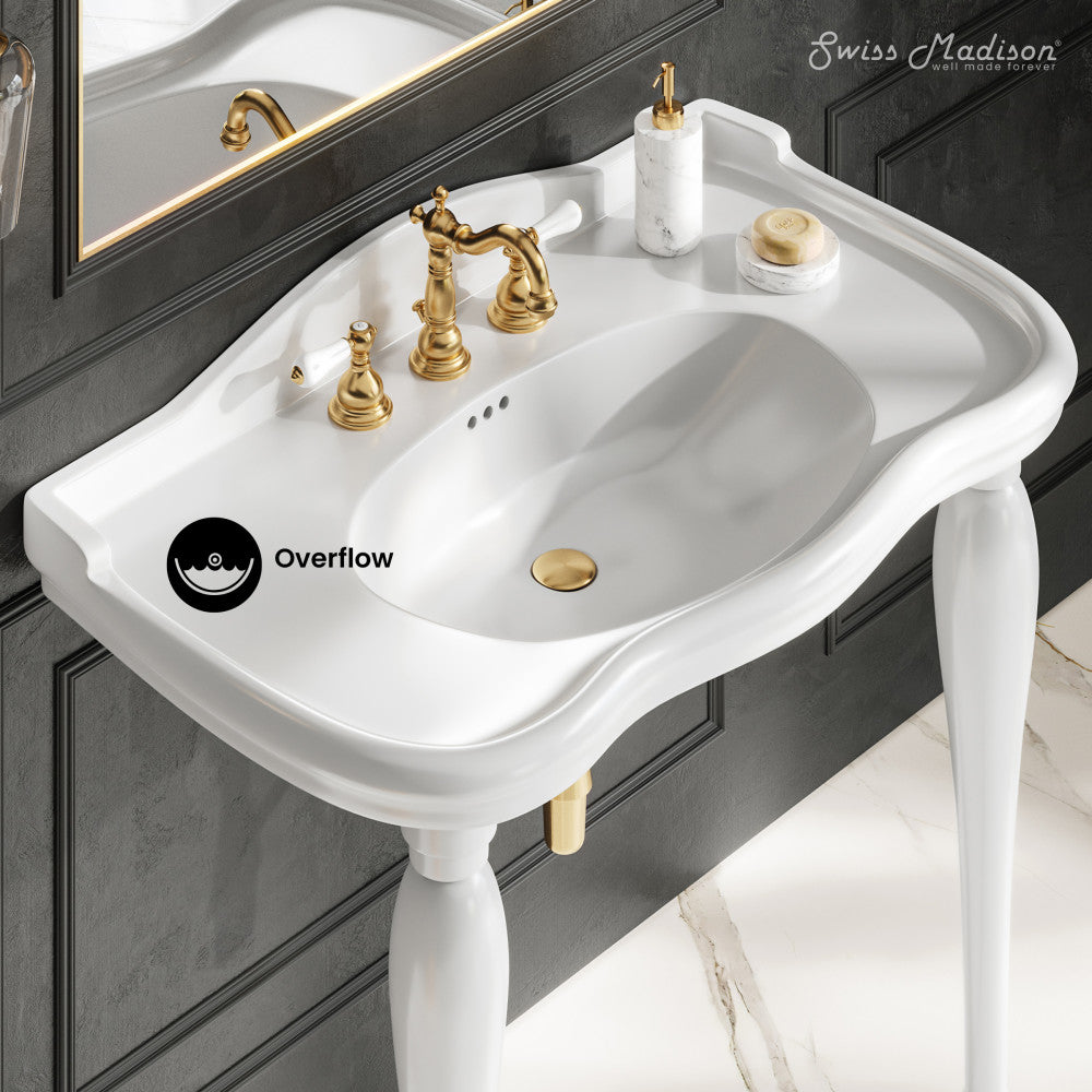 Swiss Madison Santorini 40" Rectangle 3-Hole Widespread Console Sink