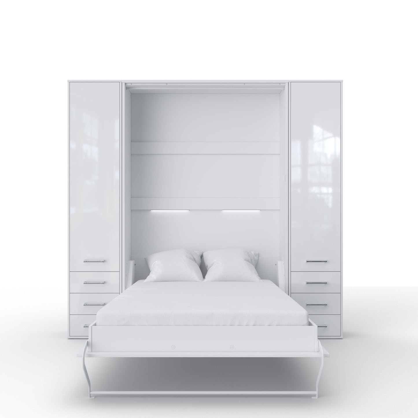 Maxima House Vertical Murphy Bed Invento, European Queen Size with 2 cabinets