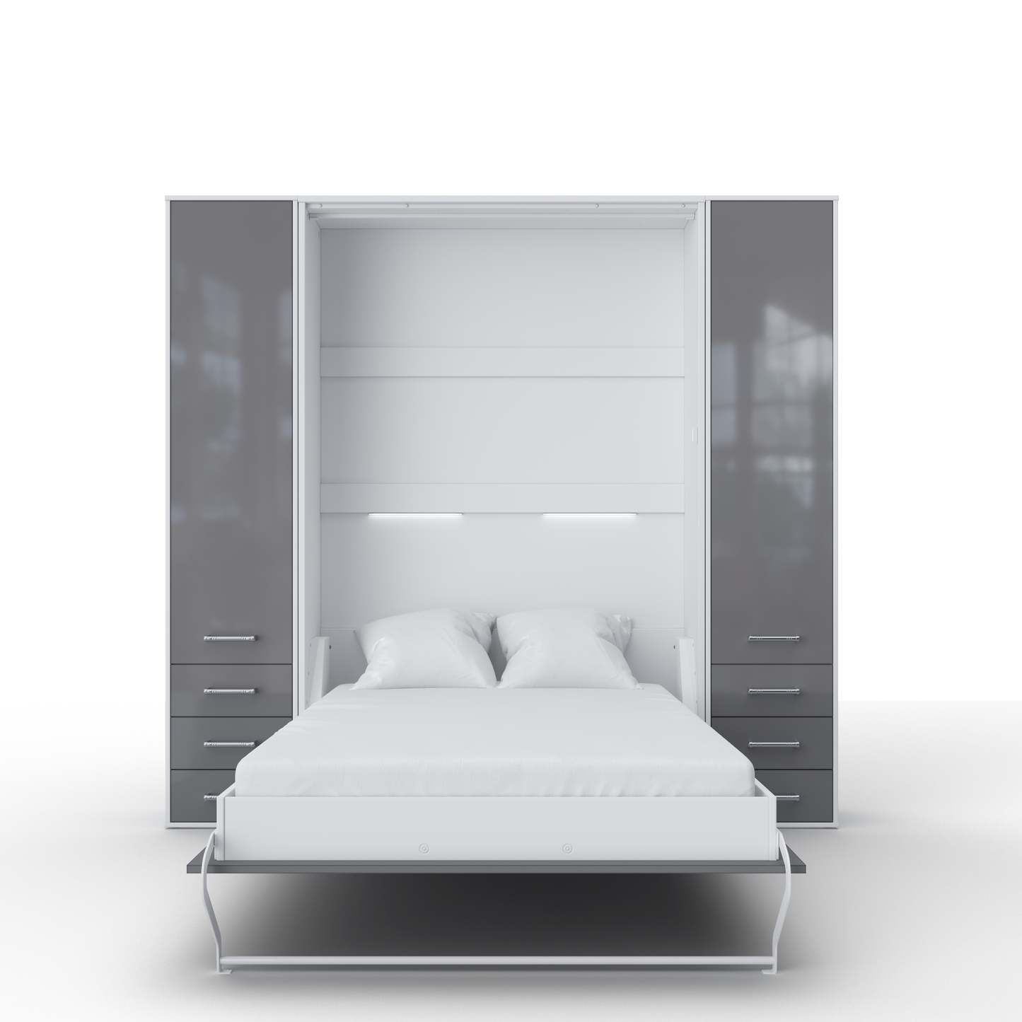 Maxima House Vertical Murphy Bed Invento, European Queen Size with 2 cabinets