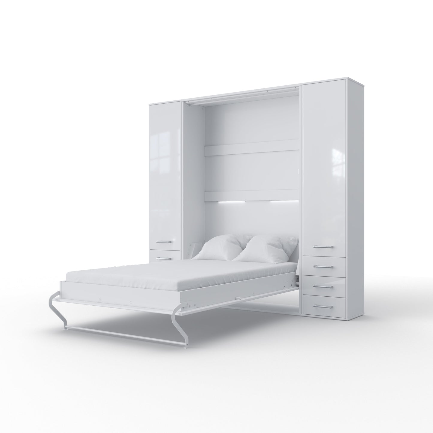 Maxima House Vertical Murphy Bed Invento, European Queen Size with 2 cabinets