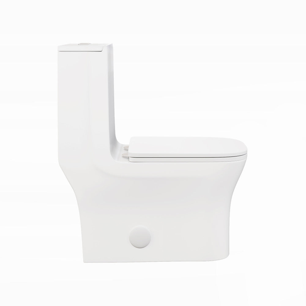 Swiss Madison Concorde One Piece Square Toilet Dual Flush 1.1/1.6 gpf in Matte White