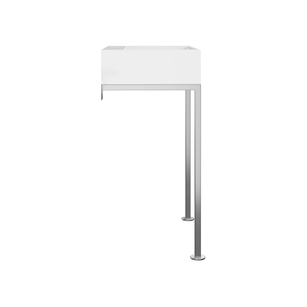 Swiss Madison Concorde 24" Rectangle Console Sink with Matte Silver Legs