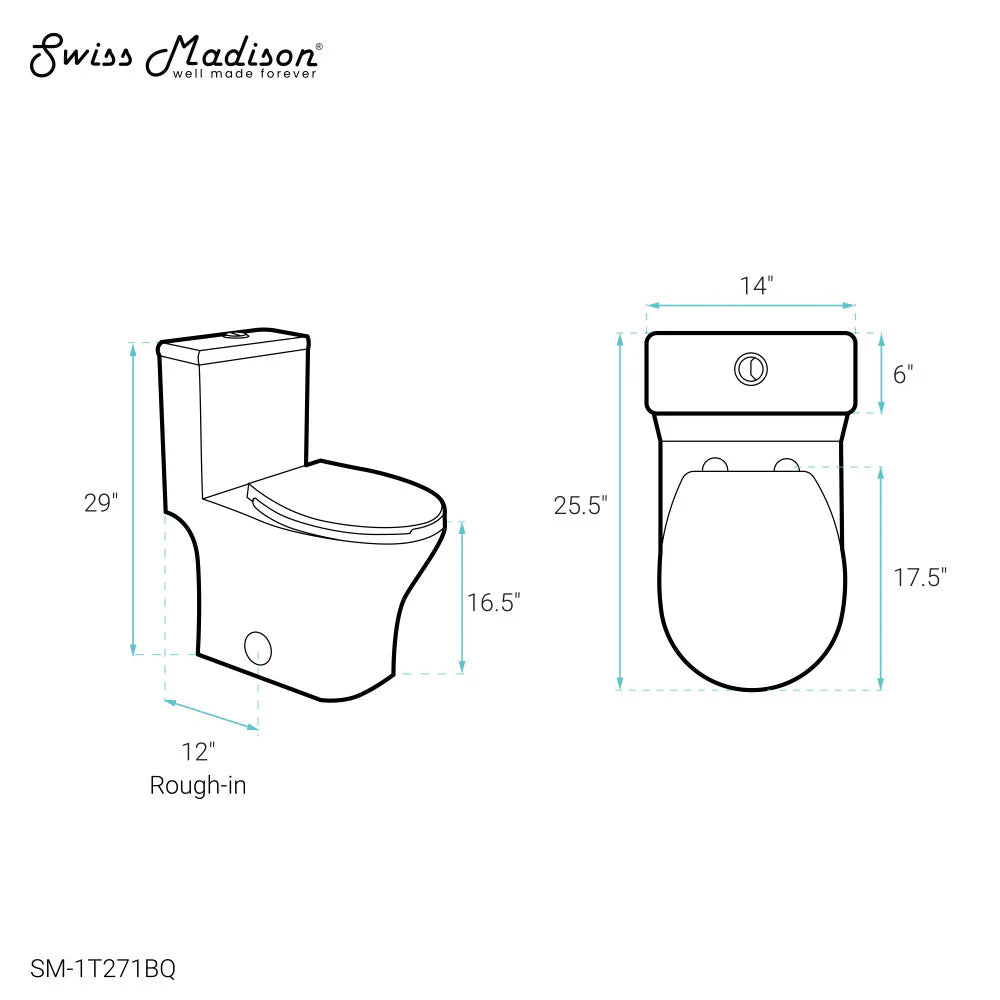 Swiss Madison Sublime III One-Piece Round Toilet Vortex™ Dual-Flush 0.95/1.26 gpf in Bisque