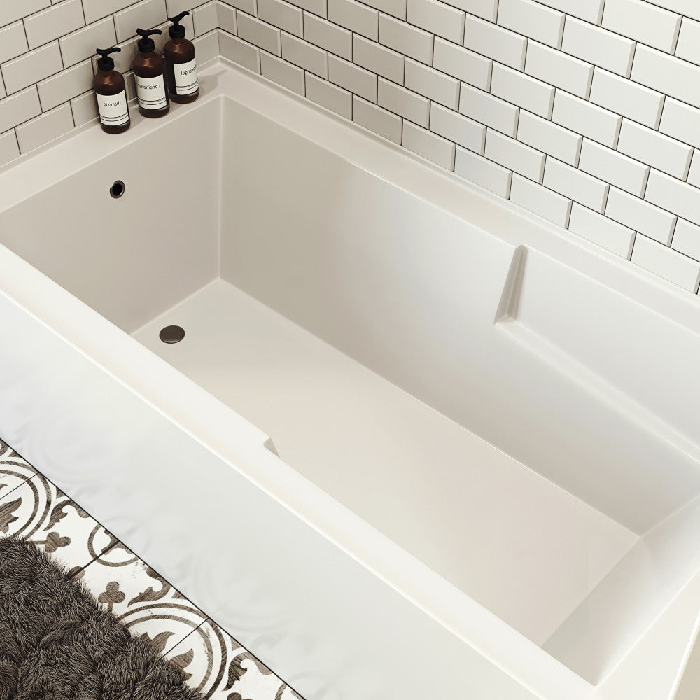 Swiss Madison Voltaire 72" x 36" Left-Hand Drain Alcove Bathtub with Apron and Armrest