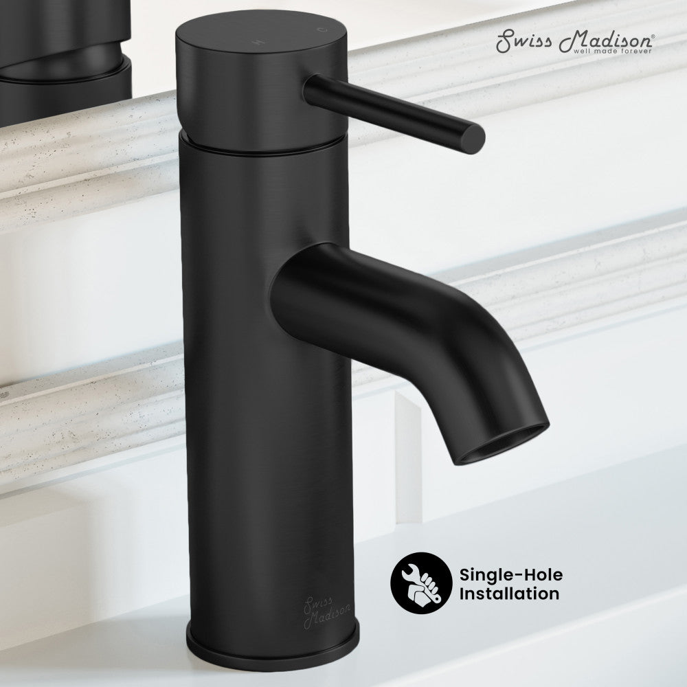 Swiss Madison Ivy Single Hole, Single-Handle, Bathroom Faucet in Matte Black
