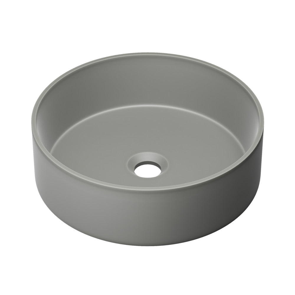 Swiss Madison Lisse 15" Round Concrete Vessel Bathroom Sink in Dark Grey
