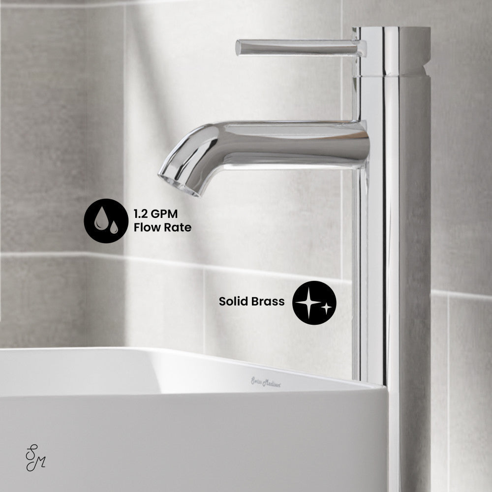 Swiss Madison Ivy Single Hole, Single-Handle, High Arc Bathroom Faucet in Chrome