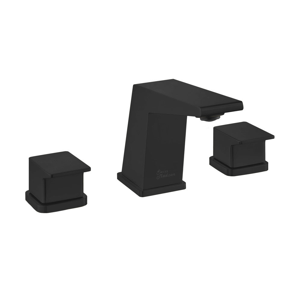 Swiss Madison Carre 8 in. Widespread, 2-Handle, Bathroom Faucet in Matte Black