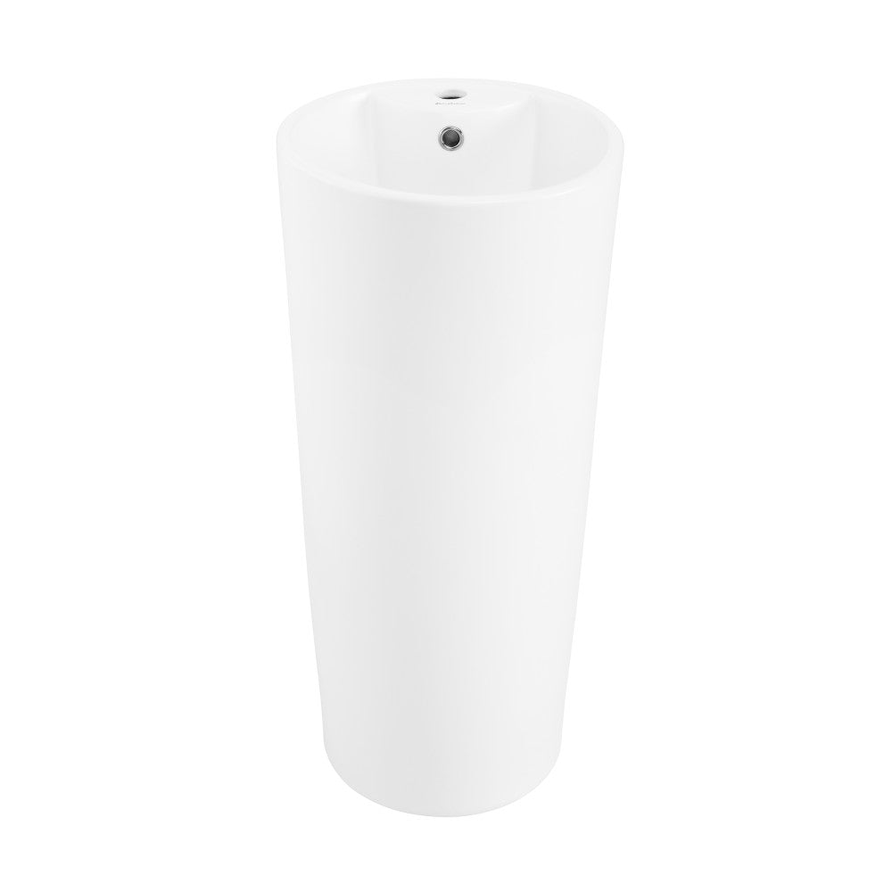 Swiss Madison Monaco Circular Basin Pedestal Sink in Matte White