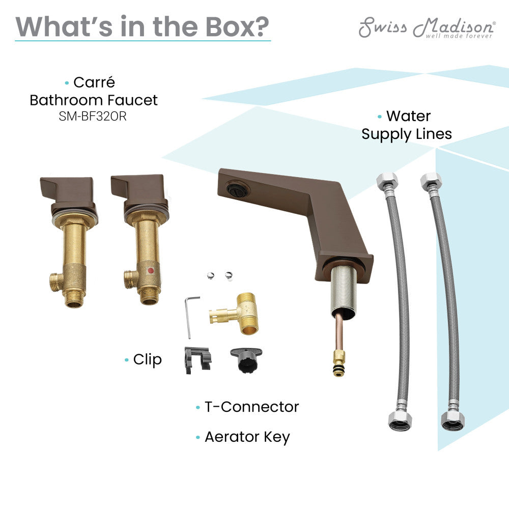 Swiss Madison Carre 8 in. Widespread, 2-Handle, Bathroom Faucet in Oil Rubbed Bronze