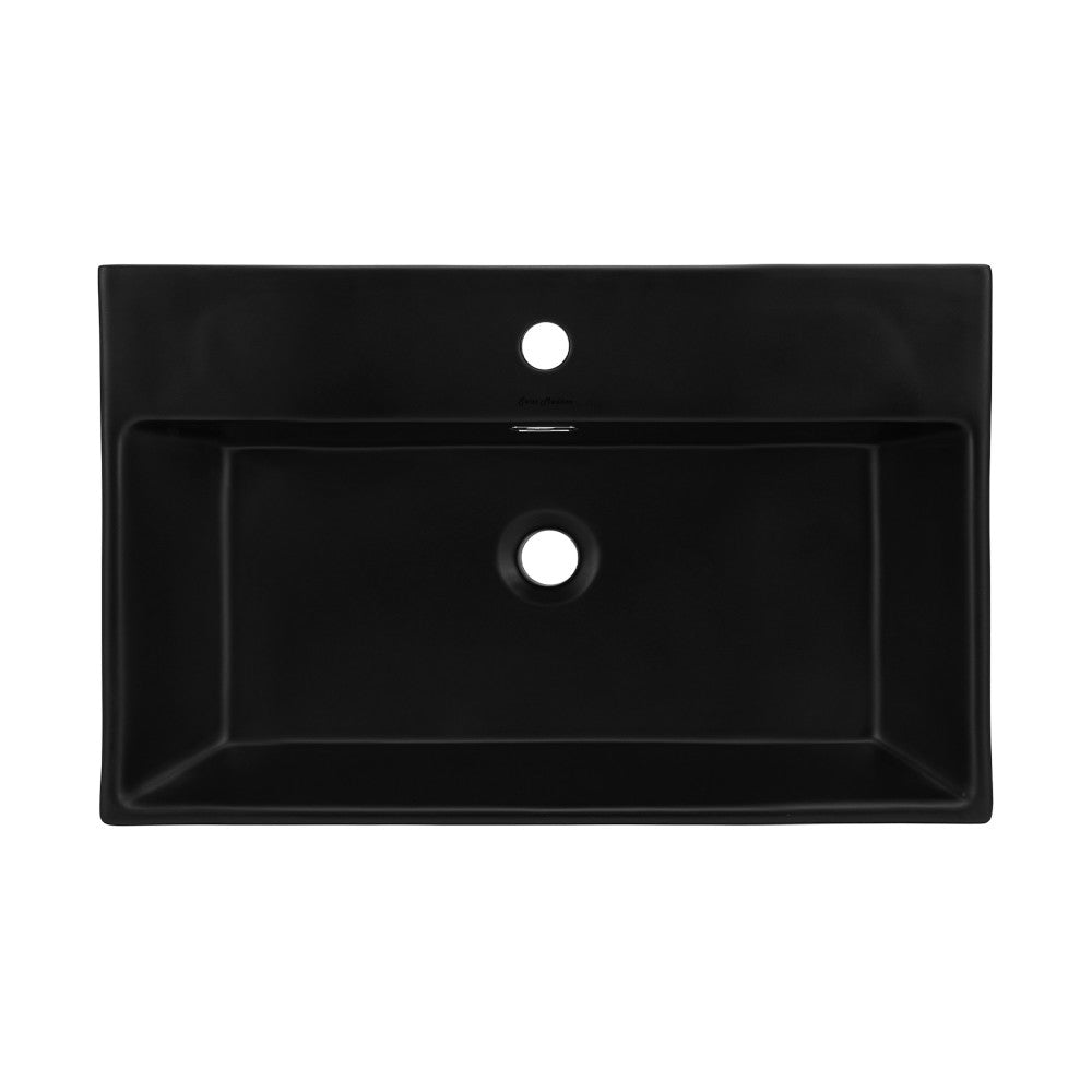 Swiss Madison Claire 24" Rectangle Wall-Mount Bathroom Sink in Matte Black
