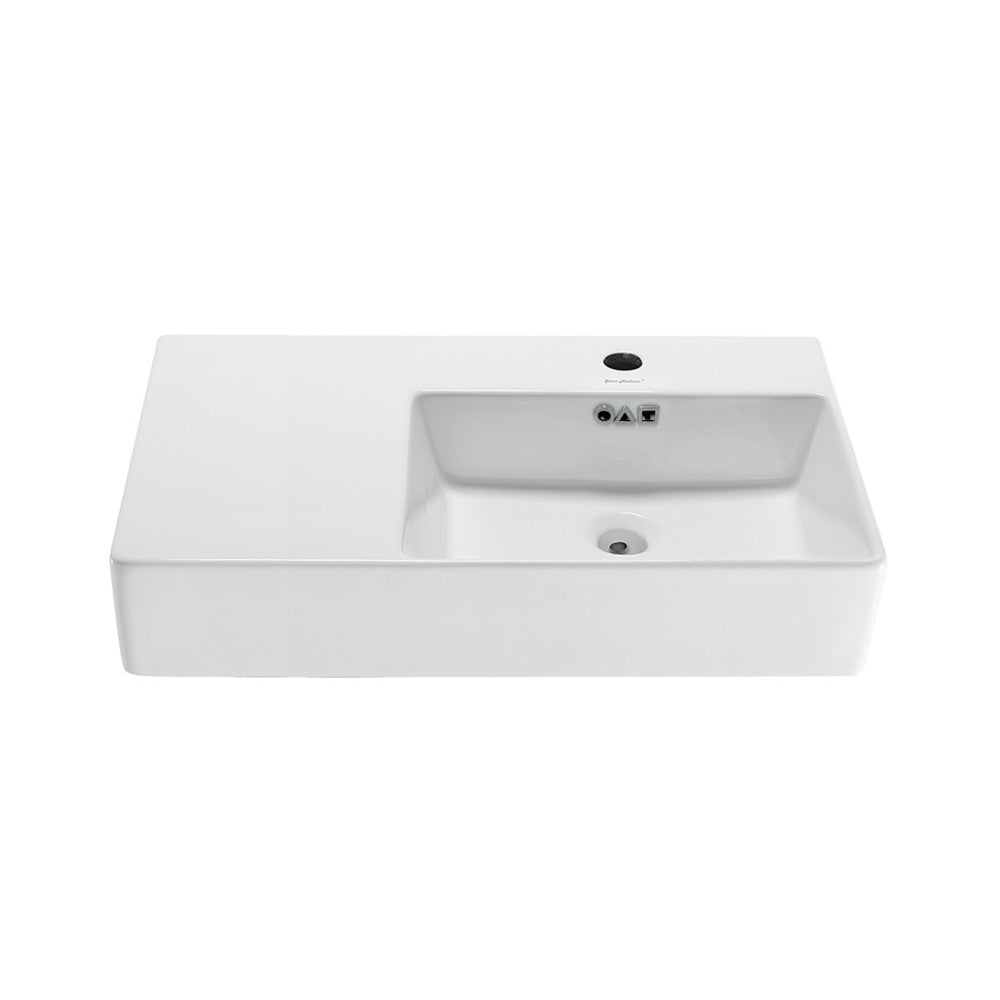 Swiss Madison St. Tropez 30" Rectangle Wall-Mounted Sink with Right Side Faucet Mount