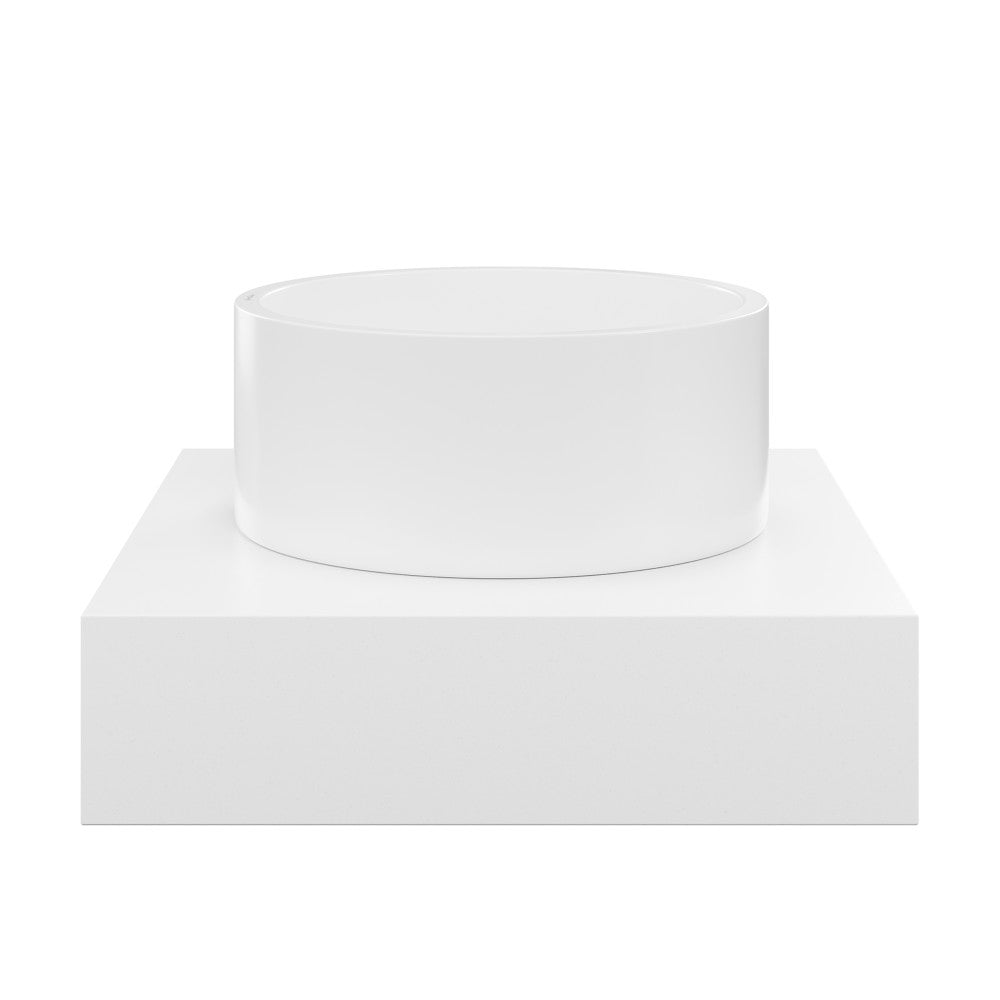 Swiss Madison Monaco 24" Floating Bathroom Shelf with Vessel Sink in Glossy White