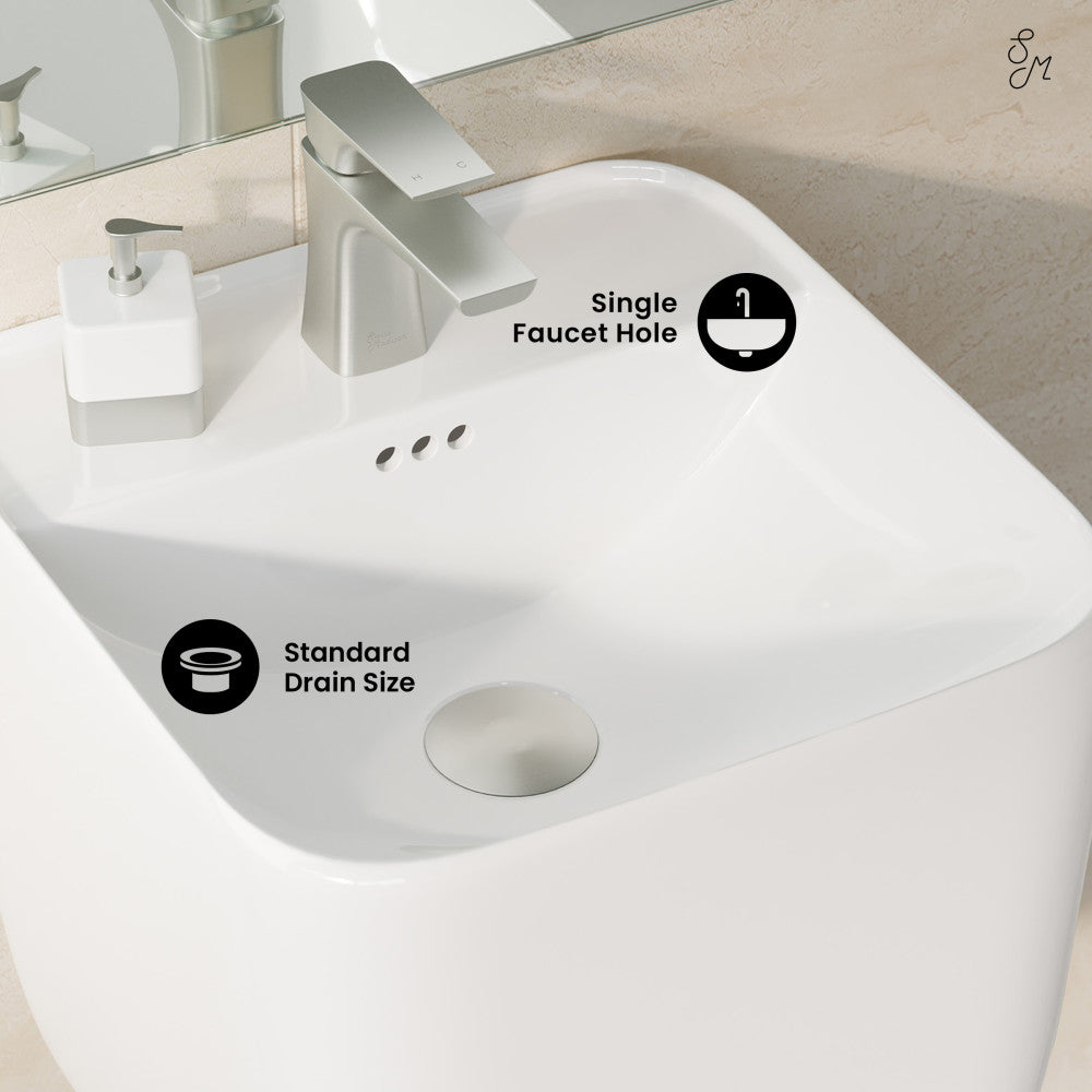 Swiss Madison Carre 17.5" Wall-Mount Bathroom Sink