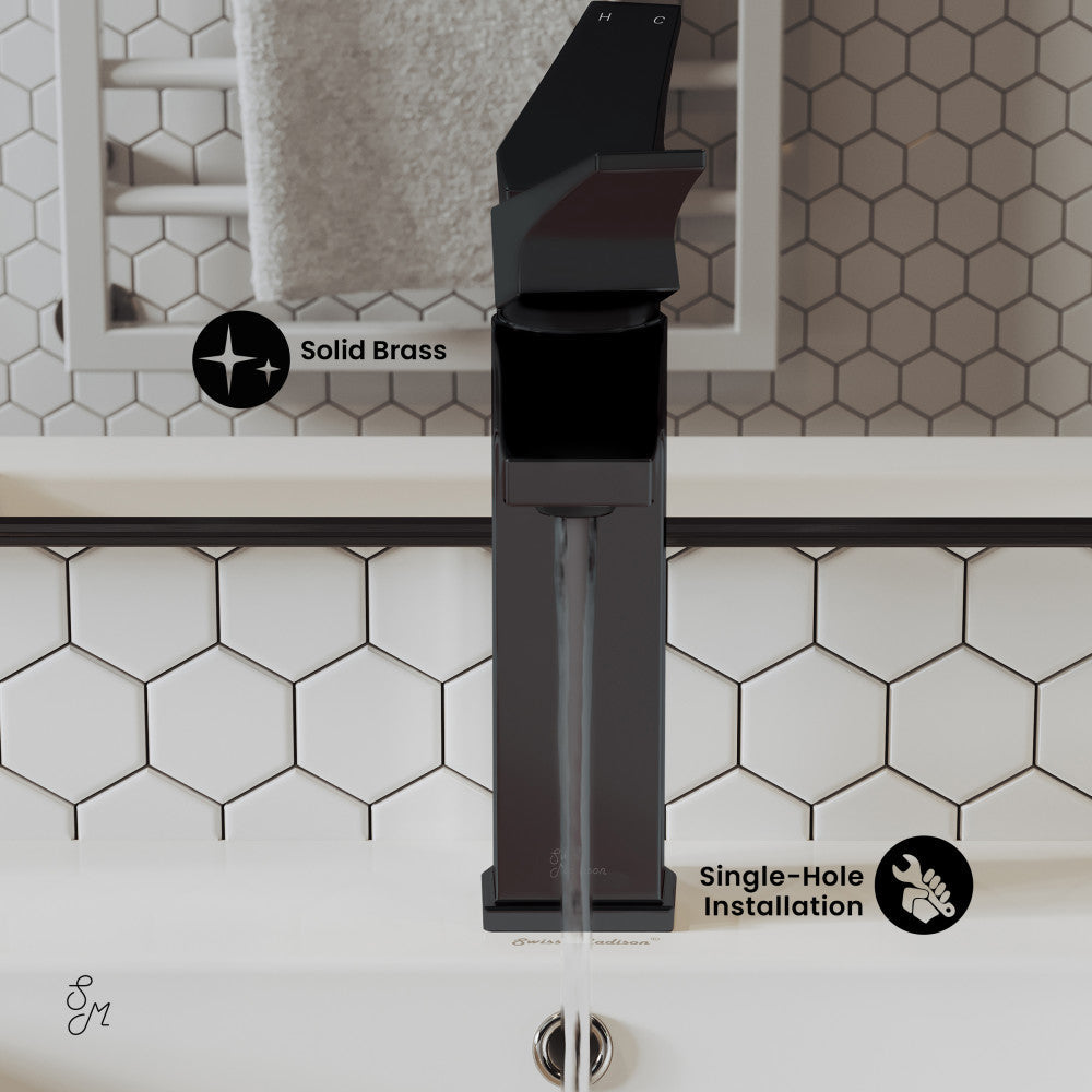 Swiss Madison Voltaire Single Hole, Single-Handle, Bathroom Faucet in Matte Black