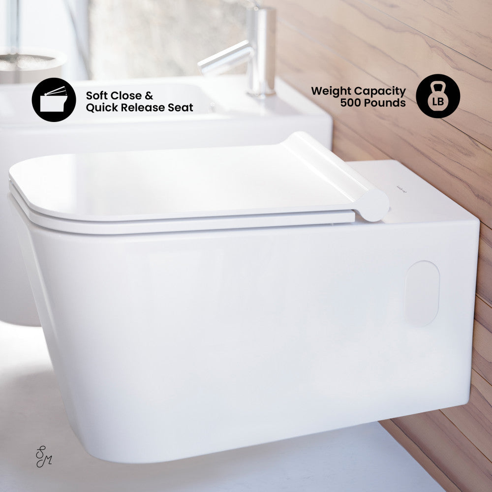 Swiss Madison Concorde Wall-Hung Square Toilet Bowl