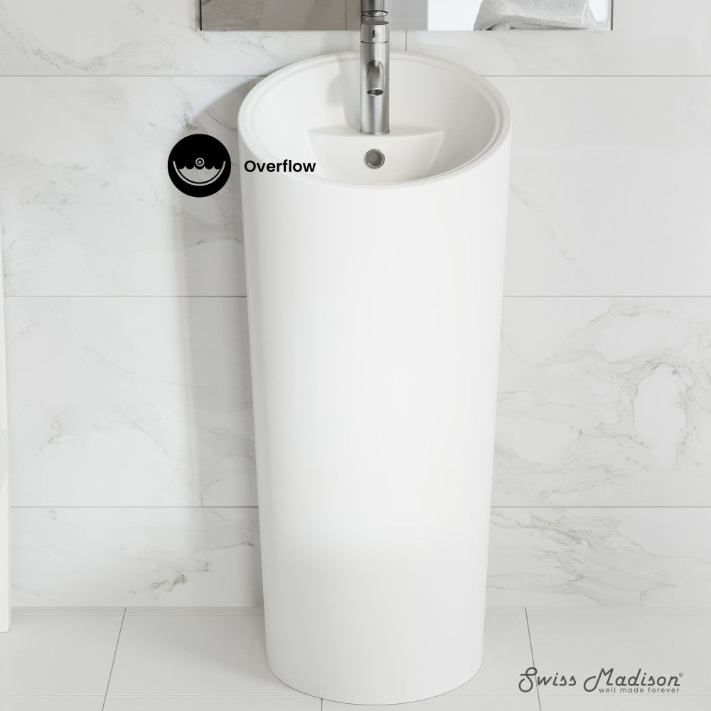 Swiss Madison St. Tropez Circular One Piece Pedestal Sink