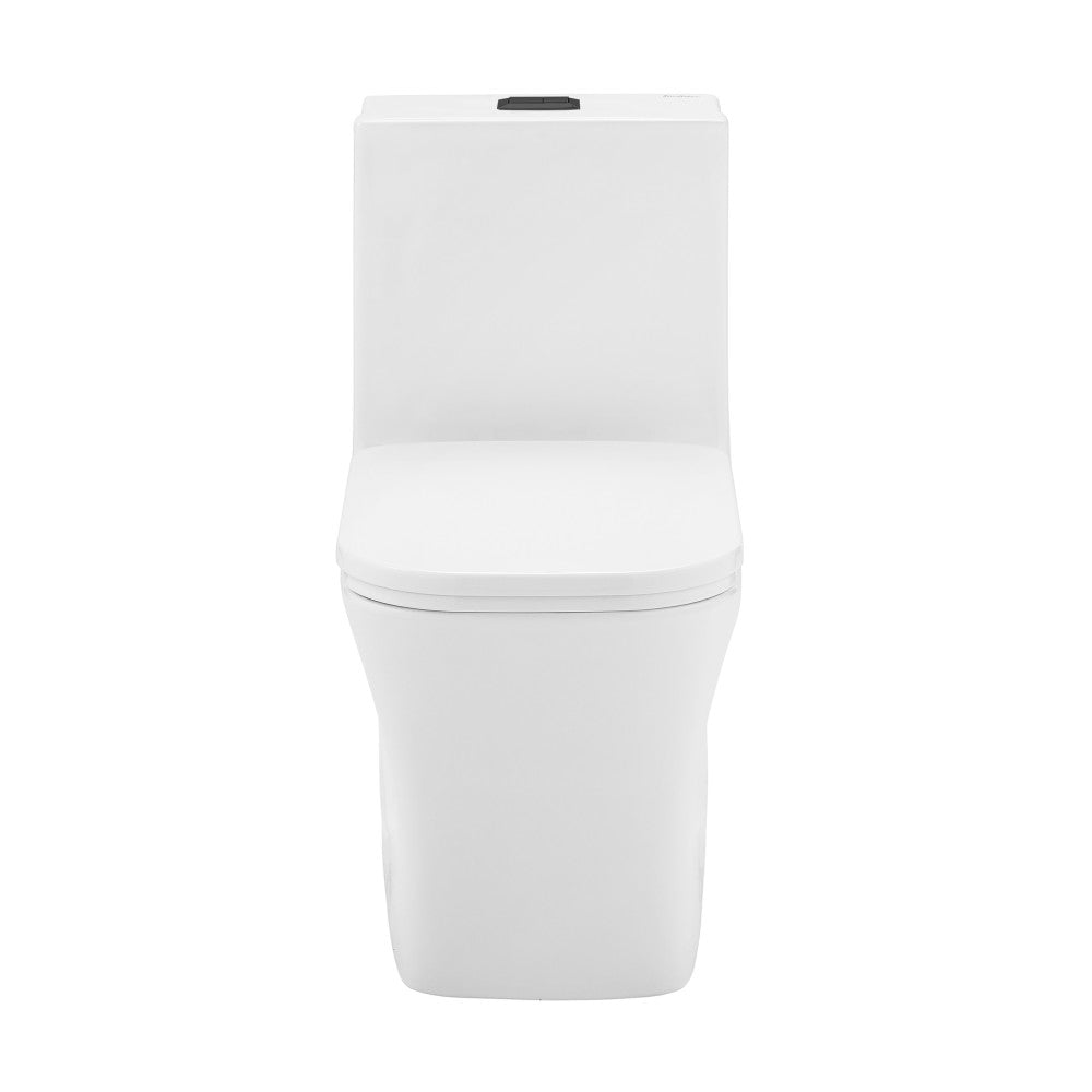 Swiss Madison Concorde One Piece Square Toilet Dual Flush, Black Hardware 1.1/1.6 gpf