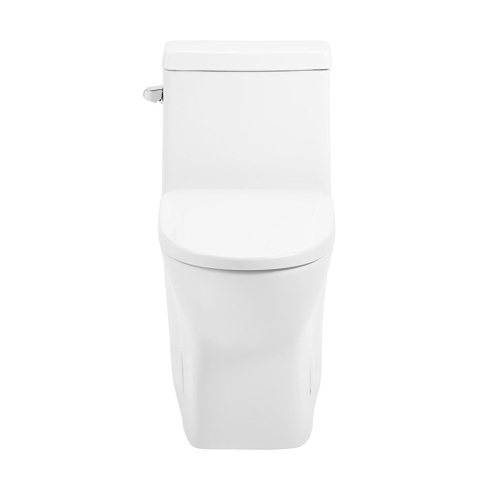 Swiss Madison Sublime II One-Piece 12" Rough-in 1.28 GPF Left Flush Round Compact Toilet in Glossy White