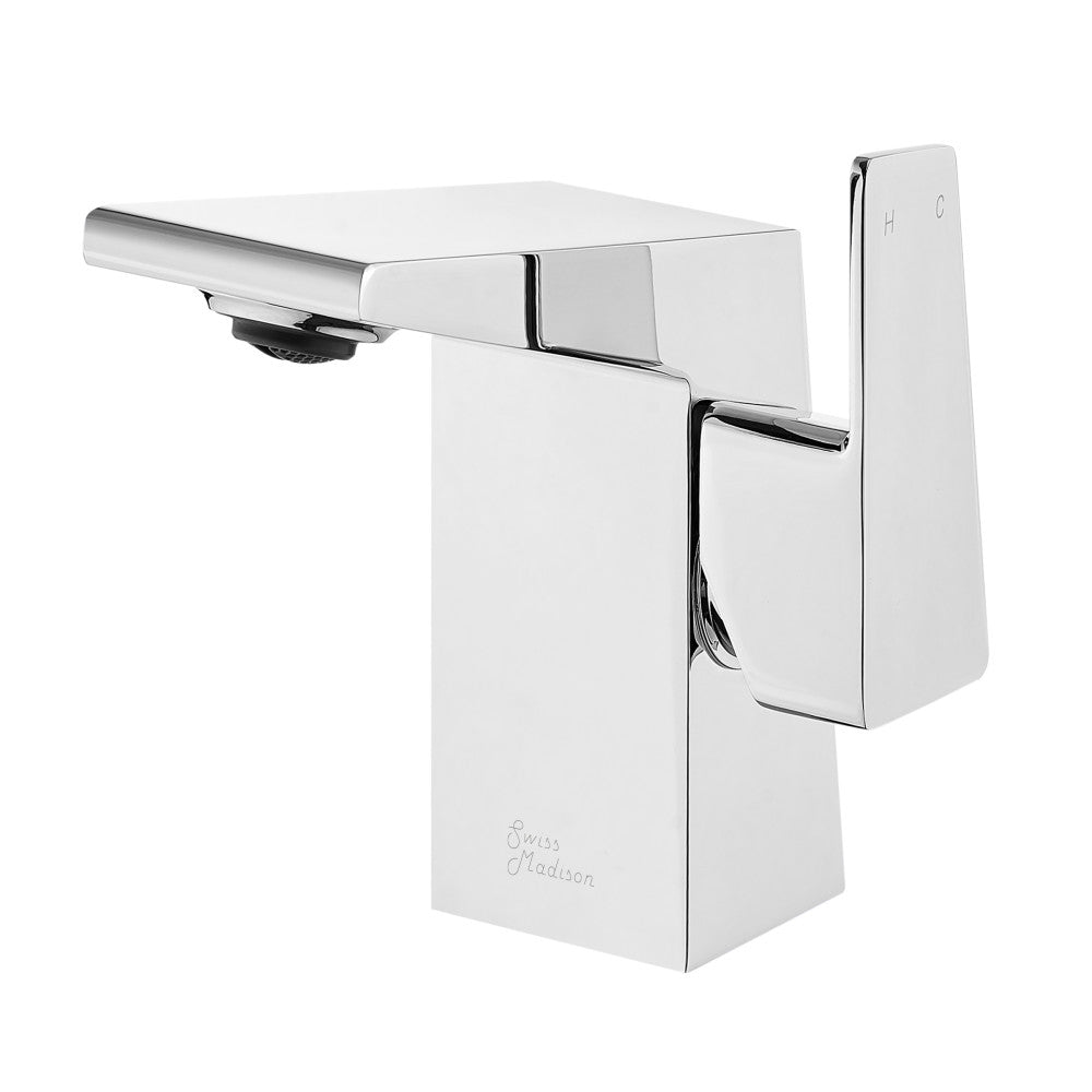 Swiss Madison Carre Single Hole, Single-Handle, Bathroom Faucet in Chrome