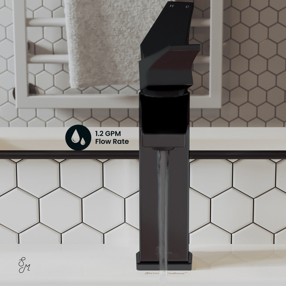 Swiss Madison Voltaire Single Hole, Single-Handle, Bathroom Faucet in Matte Black