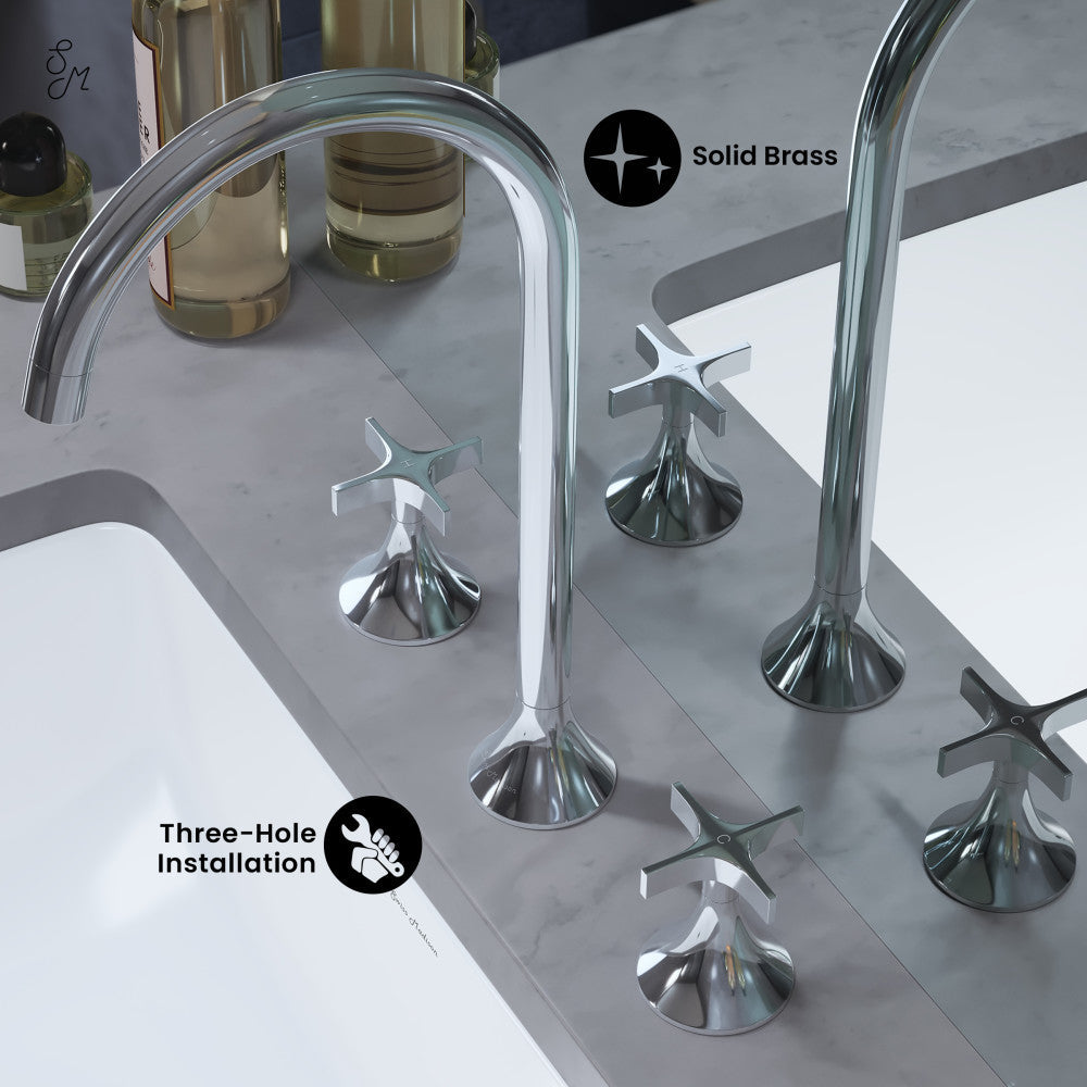 Swiss Madison Daxton 8 in. Widespread, Cross Handle, Bathroom Faucet in Chrome