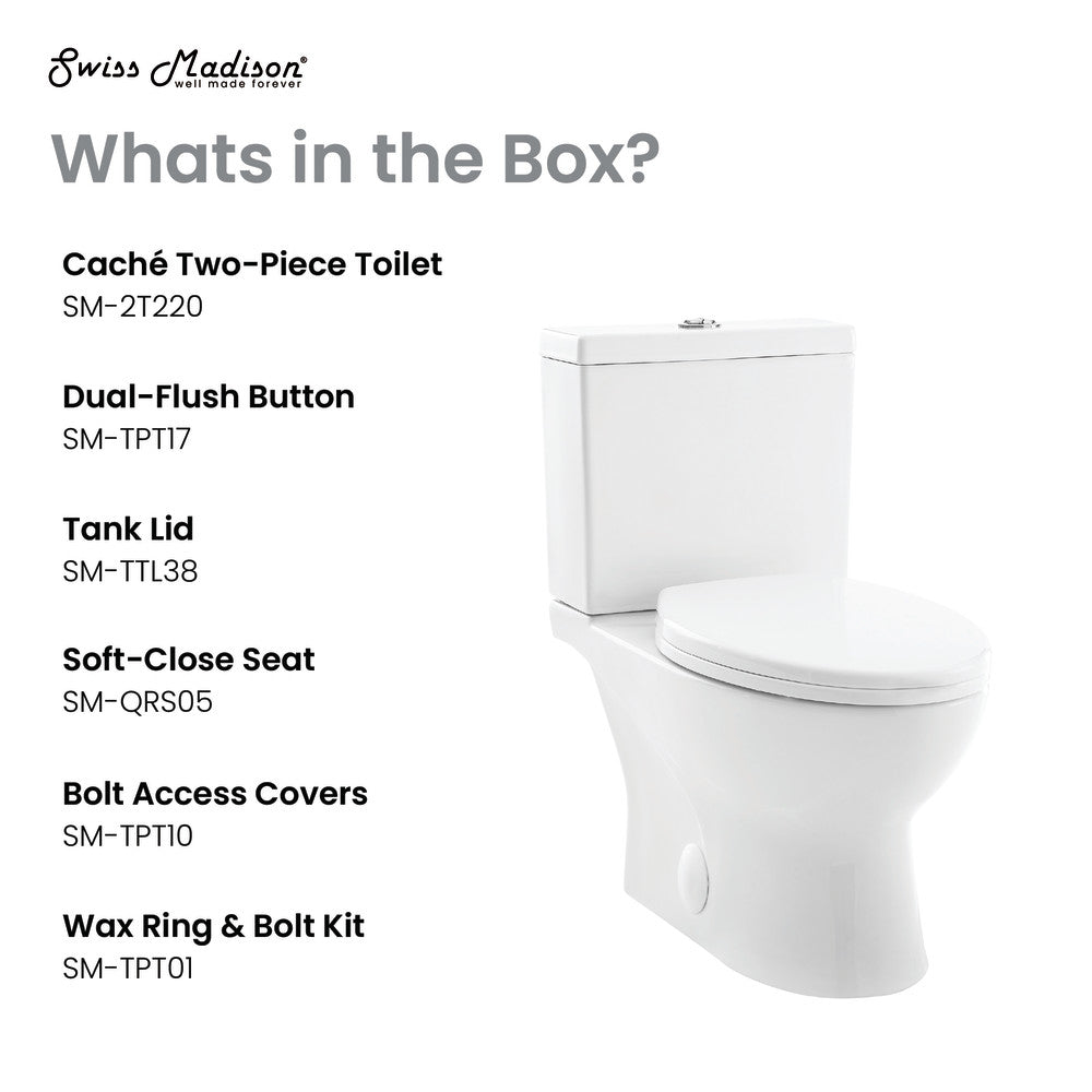 Swiss Madison Cache Two-Piece Elongated Toilet Dual-Flush 1.1/1.6 gpf
