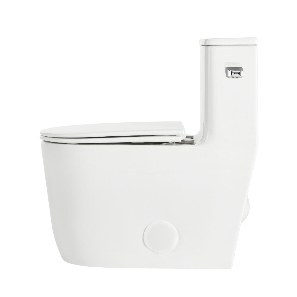 Swiss Madison Liberte One-Piece 12" Rough-in 1.28 GPF Right-Hand Flush Elongated ADA Toilet in Glossy White