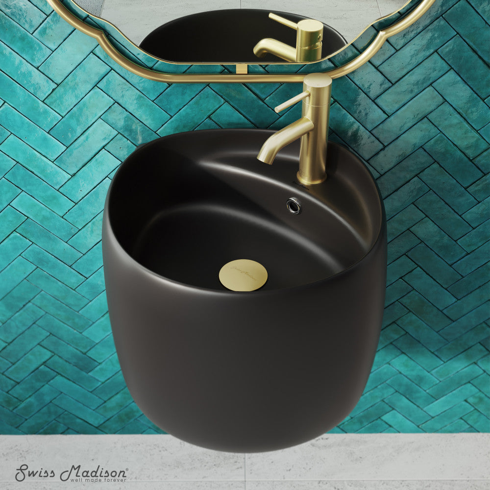 Swiss Madison Ivy Wall-Mount Sink in Matte Black