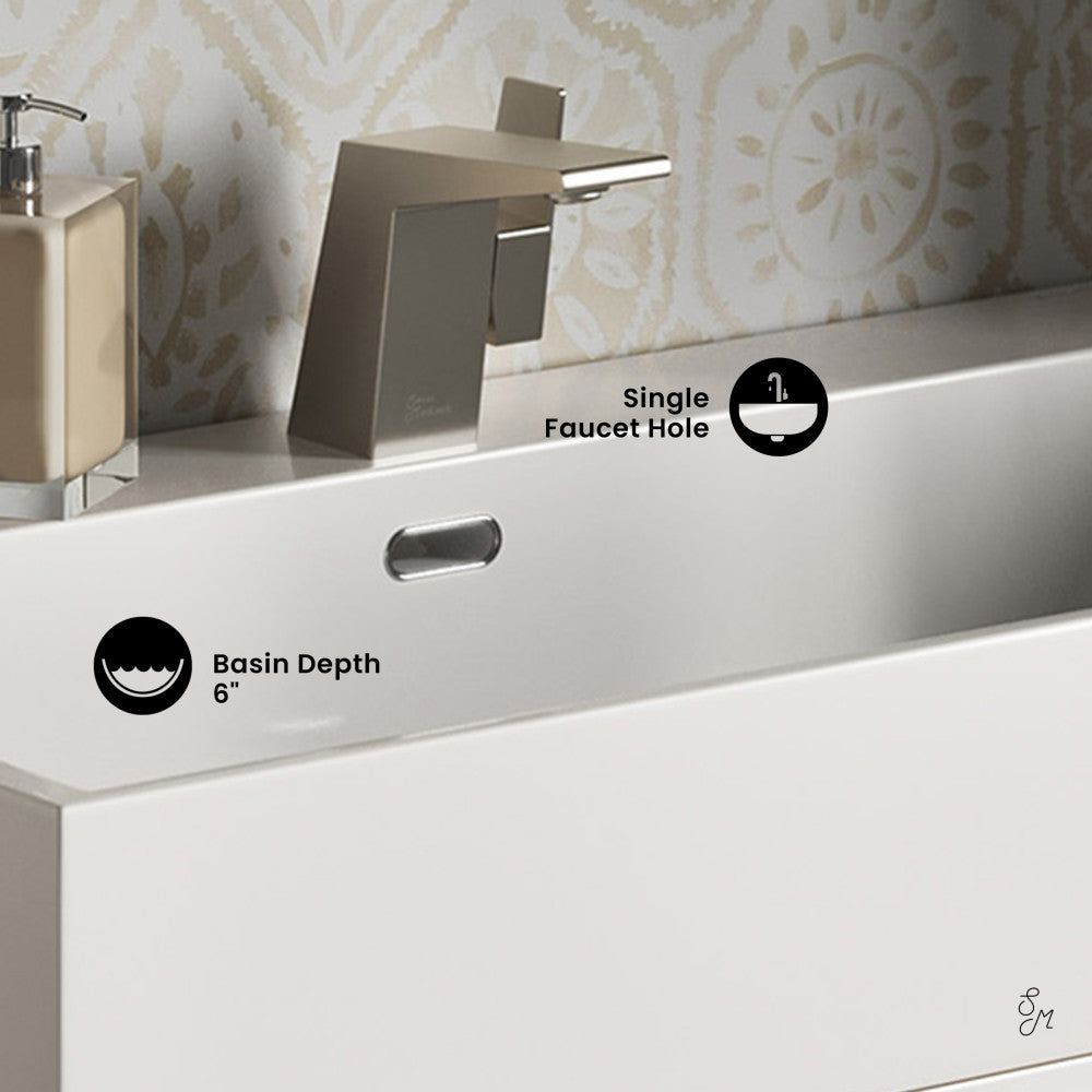 Swiss Madison Concorde 30" Rectangle Console Sink with Matte Silver Legs
