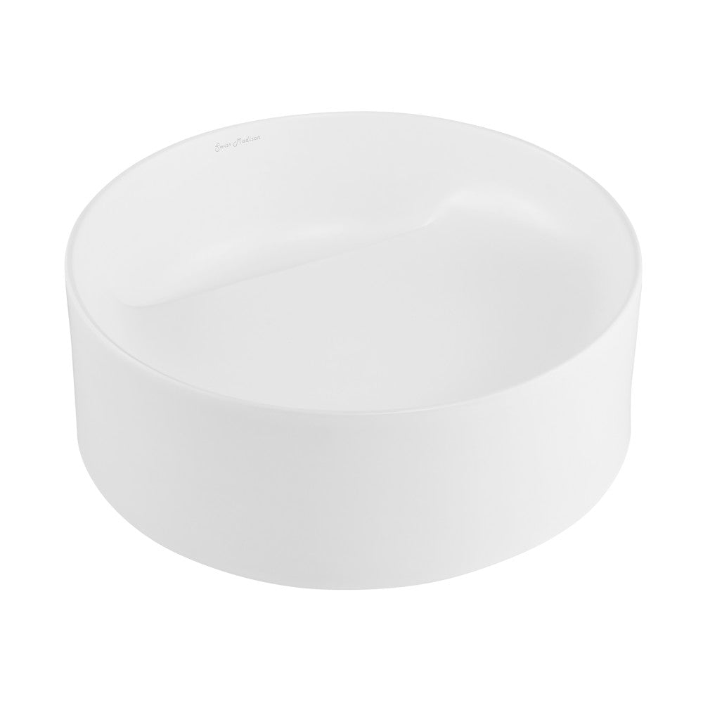 Swiss Madison Beau 16.5" Round Vessel Bathroom Sink in Matte White