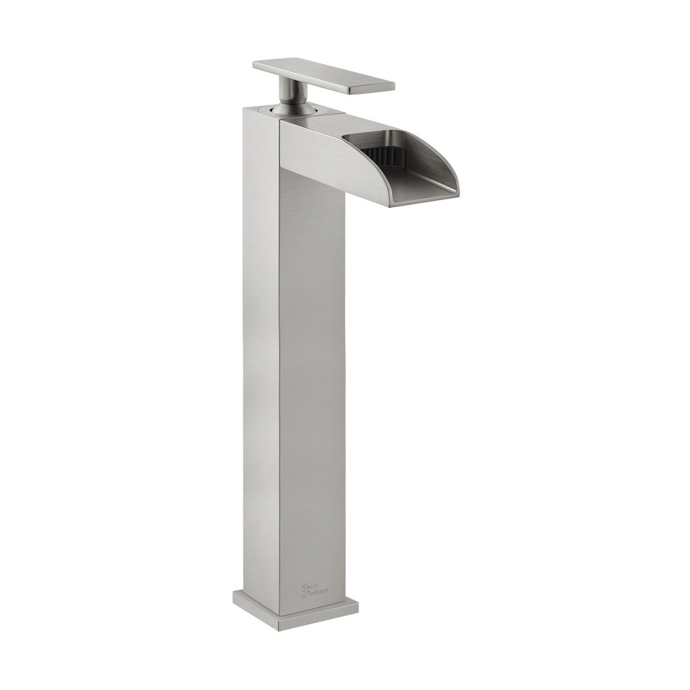 Swiss Madison Concorde Single Hole, Single-Handle, High Arc Waterfall, Bathroom Faucet in Brushed Nickel