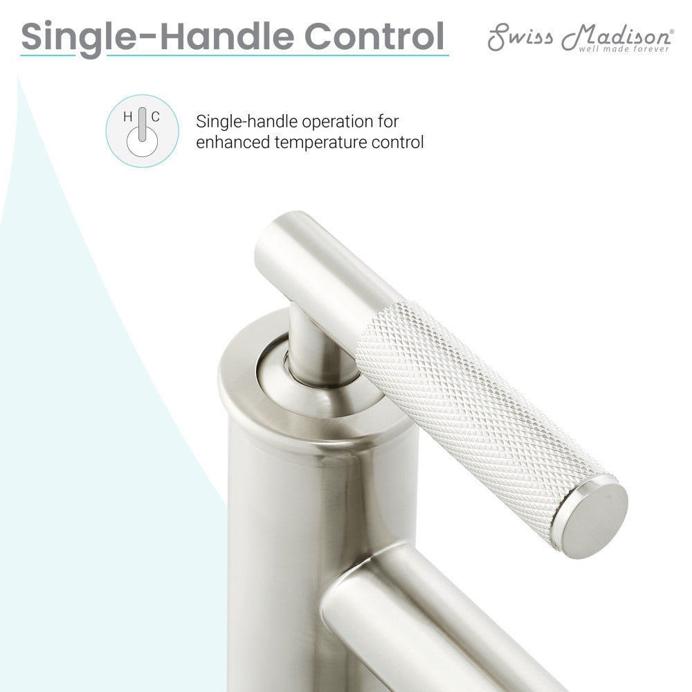 Swiss Madison Avallon Single Hole, Single-Handle Sleek, Bathroom Faucet in Brushed Nickel