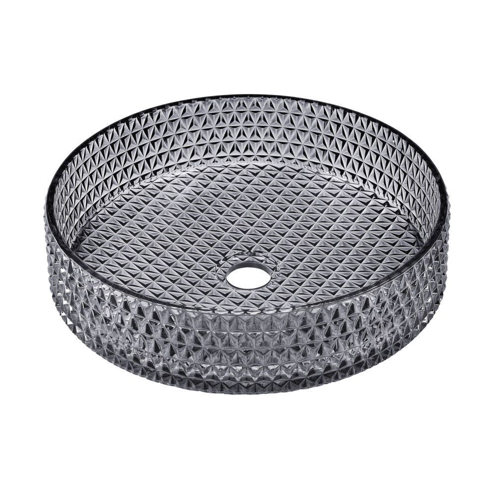 Swiss Madison Cache 15.75" Round Glass Vessel Sink in Black